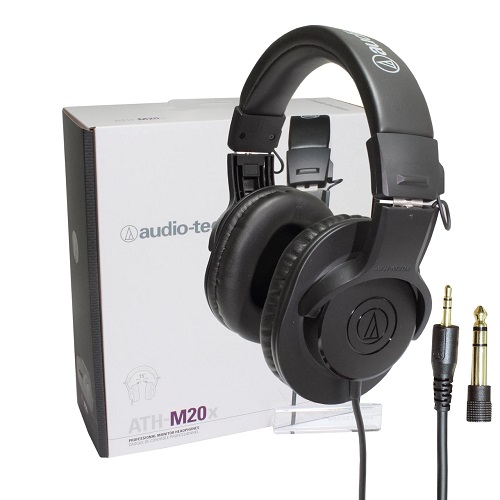Audio-Technica ATH-M20x Professional Studio Monitor Headphones, Black